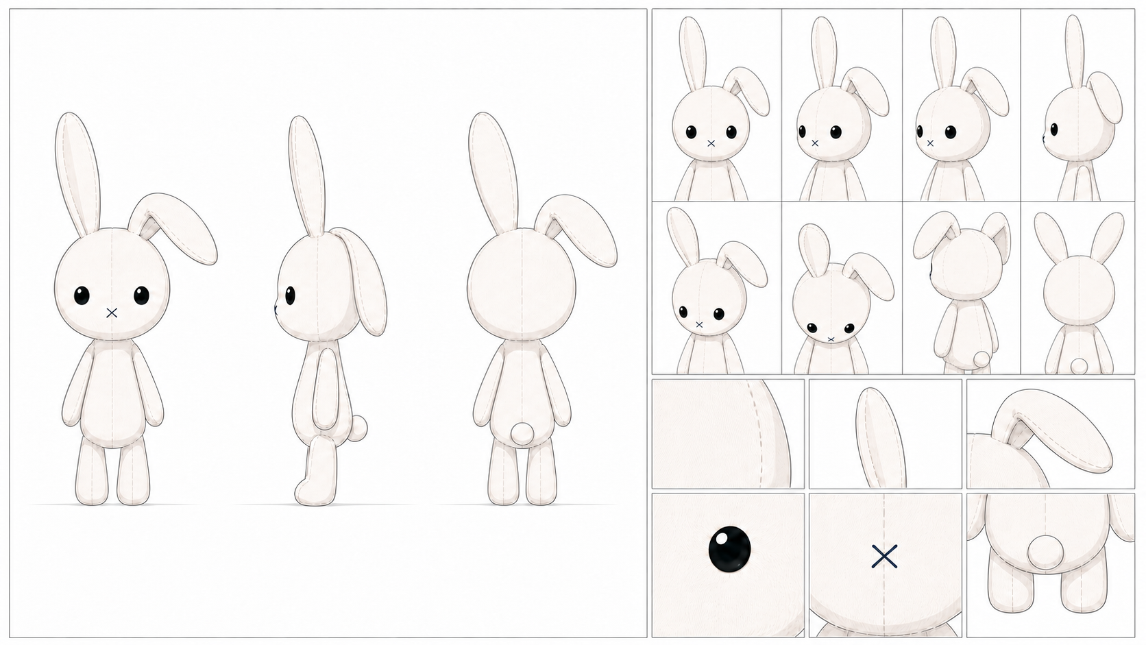 白いウサギのぬいぐるみ・綺麗な状態